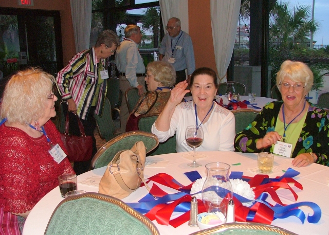 Bobbie Crout Gillory, Sandra Kendall Montgomery, and Gene Varney Watz at the Saturday banquet