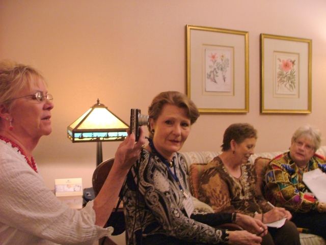 Sandy McClure Wademan, Beverly Parker Weaver, Yvonne Ligon Shipman, Judy Hightower Ribble at an after the banquet get together.