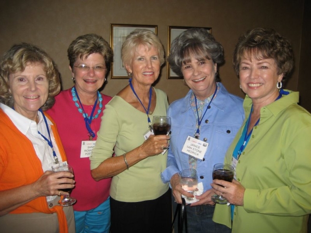 SHIRLEY MCBRIDE STEPHENSON, SARA RICKARDS POSTON,FAYE LOU FRITZ JOHNSON,JANICE VAN STONE BARNEY,CORRINE MAXWELL STOVALL CELEBRATING DRINKS ON THE HOUSE