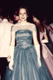 FRANJI HENSLEY IN HER PROM DRESS AT THE SPRING 1956 PROM--LOOKING GOOD!